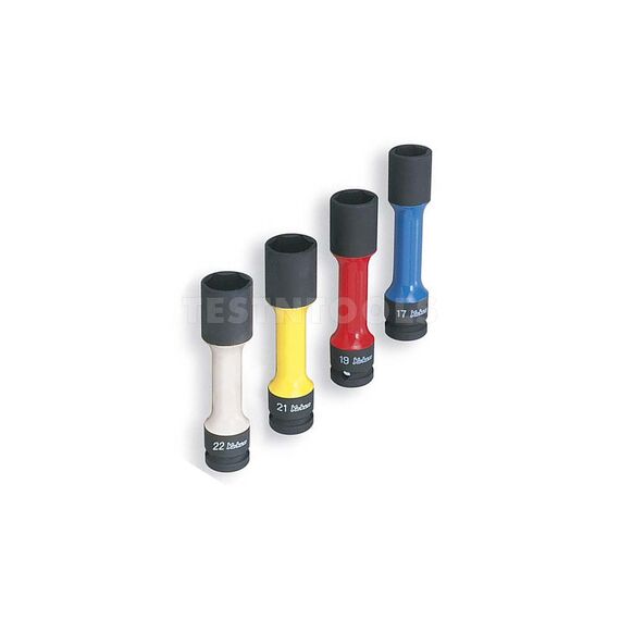 KOKEN IMPACT THIN WALL WHEEL NUT SOCKET 1/2" DRIVE 21MM X 110MM LONG YELLOW FOR ALLOY WHEELS 14145PM21