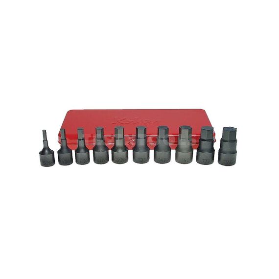 KOKEN INHEX BIT SOCKET SET  1/2" DRIVE 5MM - 19MM 10 PIECE 4012M/10