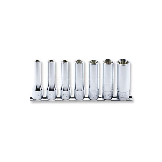 KOKEN INTERNAL TORX DEEP SOCKET SET ON RAIL 1/2" DRIVE E10 - E24 7 PIECES RS4325/7