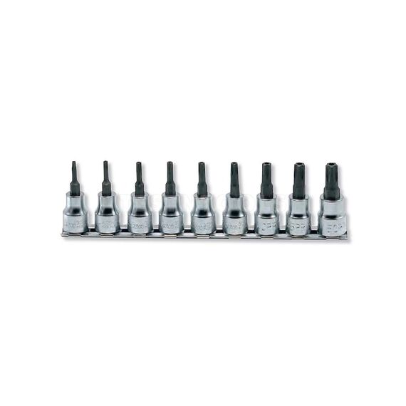 KOKEN PENTALOBE BIT SOCKET SET ON RAIL WITH HOLE 3/8" DRIVE 10PR - 50PR 5PT 9 PIECE RS3025/9PR
