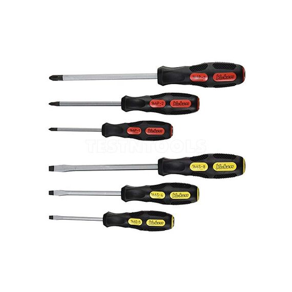 KOKEN SCREWDRIVER SET HEAVY DUTY #1-3 PHILLIPS 5-8MM FLAT 6 PIECE 166PS/6