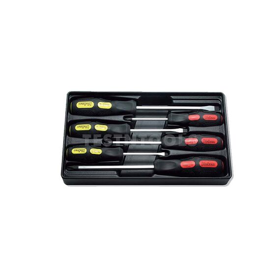 KOKEN SCREWDRIVEIVER SET HEAVY DUTY #1-3 PHILLIPS 5-8MM FLAT 6 PIECE PK166PS/6