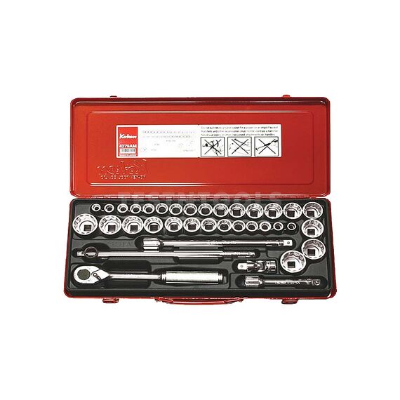 KOKEN SOCKET SET 1/2" DRIVE 3/8 - 1.1/4" & 10 - 32MM 12PT 36 PIECE 4279AM