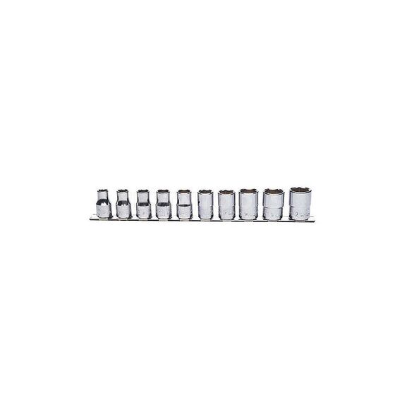 KOKEN SOCKET SET ON RAIL 1/2" DRIVE 3/8" - 15/16" 12PT 10 PIECE RS4405A/10