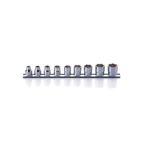 KOKEN SOCKET SET ON RAIL 3/8" DRIVE 1/4" - 3/4" 6PT 9 PIECE RS3400A/9