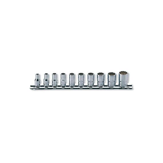 KOKEN SOCKET SET ON RAIL AEROSPACE 1/4" DRIVE 3/16" - 9/16" 12PT 10 PIECES RSAS2405A/10