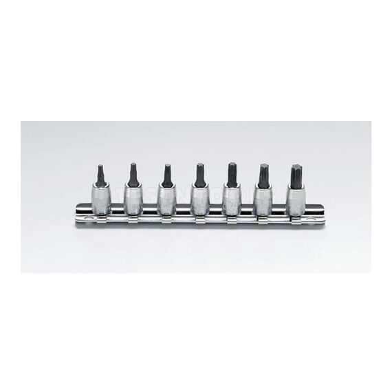KOKEN TORX BIT SOCKET SET ON RAIL 1/4" DRIVE T10 - T40 7 PIECE RS2025/7