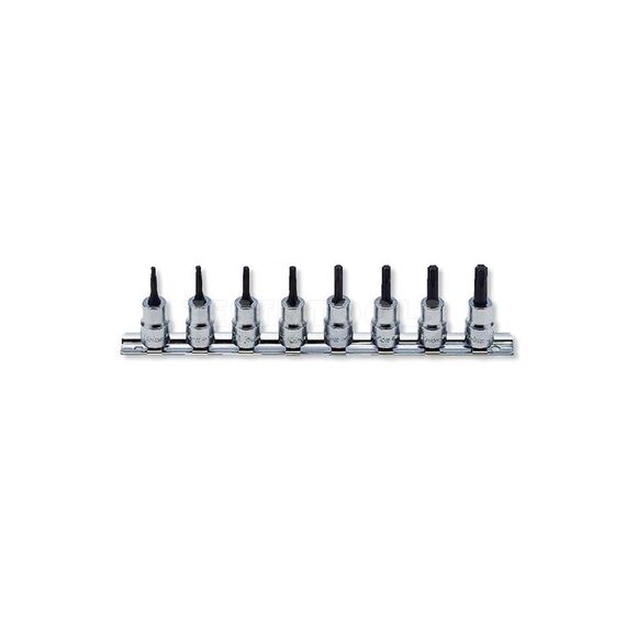 KOKEN TORX BIT SOCKET SET ON RAIL 3/8" DRIVE T10 - T45 8 PIECE RS3025/8