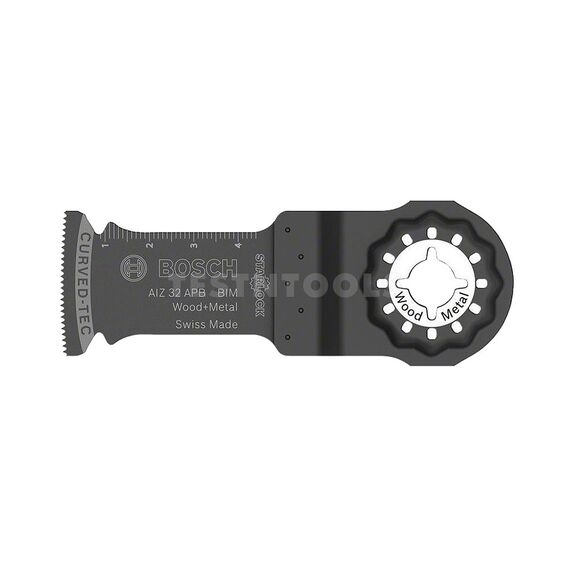 BOSCH STARLOCK MULTI-TOOL BI-METAL PLUNGE CUT BLADE FOR HARDWOOD 32MM X 50MM 5 PACK 5ERAIZ32APB 2608664906