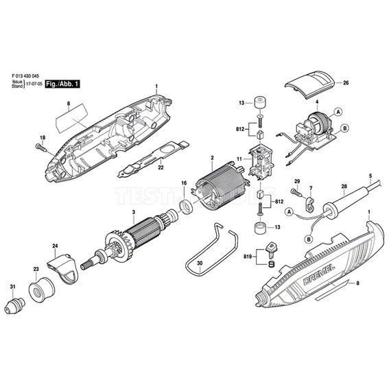 DREMEL 4300 SPARE PART NUMBER 4 - ELECTRONIC ASSEMBLY 1600A00M8P
