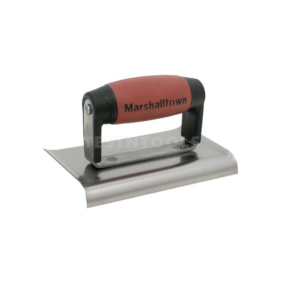 MARSHALLTOWN STAINLESS STEEL CURVE END HAND EDGER DURASOFT HANDLE 150MM X 100MM X 10MM MT156SSD