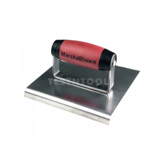MARSHALLTOWN STAINLESS STEEL CURVE END HAND EDGER DURASOFT HANDLE 150MM X 150MM X 10MM MT162SS