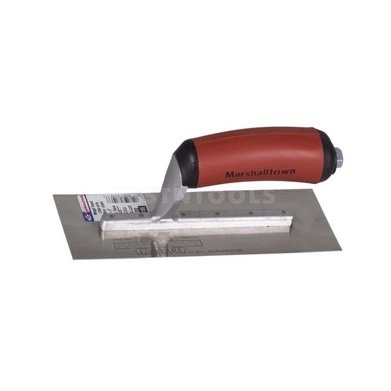 MARSHALLTOWN STAINLESS STEEL MIDGET FINISHING TROWEL DURASOFT HANDLE 200MM X 75MM MT11SSD