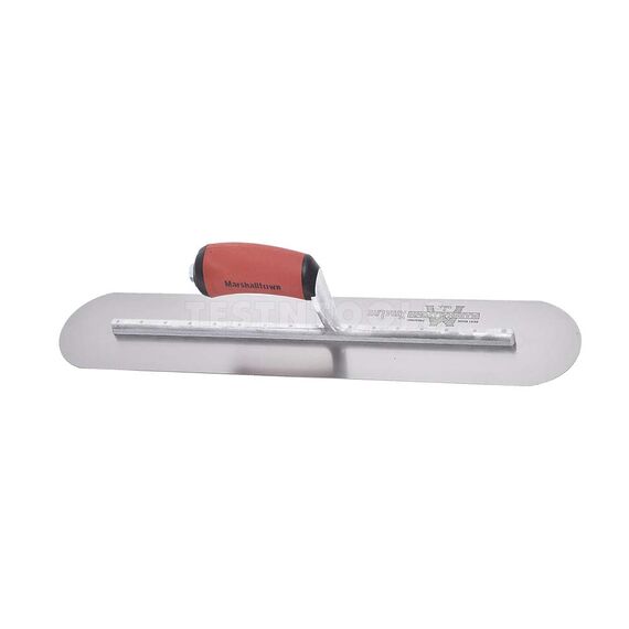 MARSHALLTOWN CARBON STEEL FINISHING TROWEL FULLY ROUNDED DURASOFT HANDLE 450MM X 100MM MTMXS81FRD