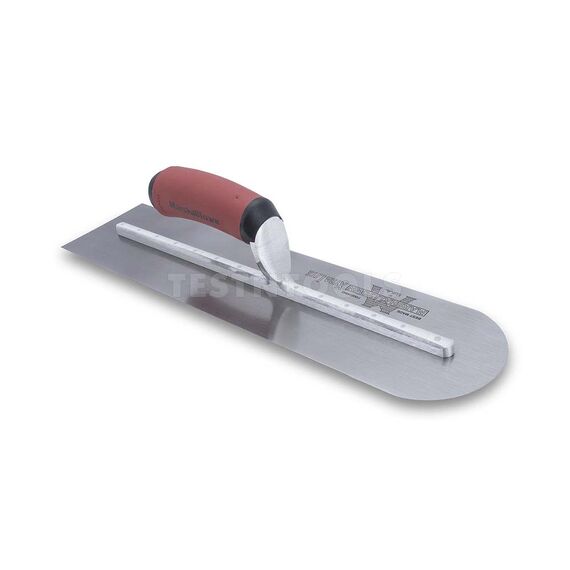 MARSHALLTOWN CARBON STEEL FINISHING TROWEL ROUNDED FRONT DURASOFT HANDLE 450MM X 100MM MTMXS81RED