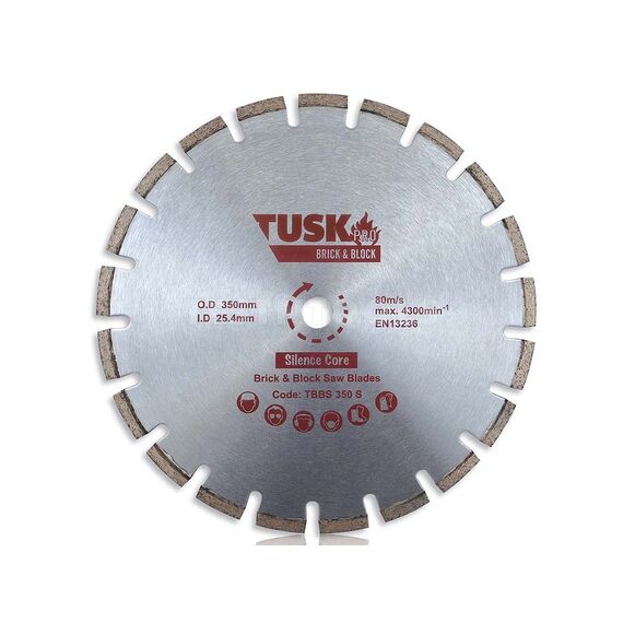 TUSK BRICK & BLOCK SAW BLADE 350MM SILENCE CORE TBBS350B