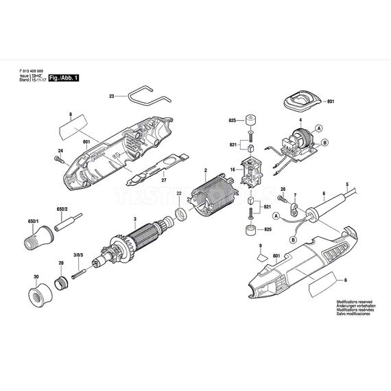 BOSCH 4200 SPARE PART NUMBER 16 - BRUSH HOLDER 2610017151