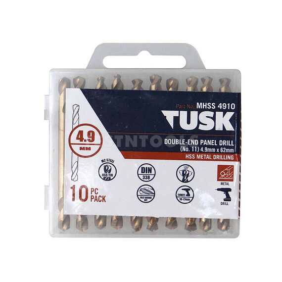 TUSK DOUBLE-END DRILL HSS BIT 4.9MM 2 PIECE MHSS4902