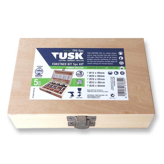 TUSK FORSTNER DRILL BITS SET 15MM - 35MM 5 PIECE TFD5PC