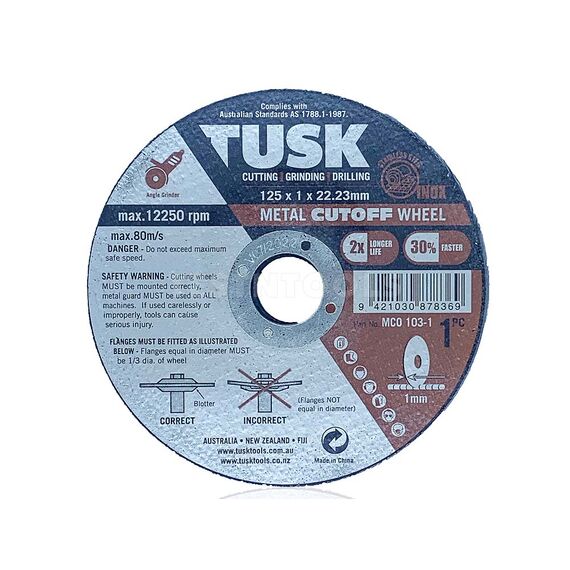 TUSK METAL CUT OFF WHEEL 125MM 50 PIECE MCO104