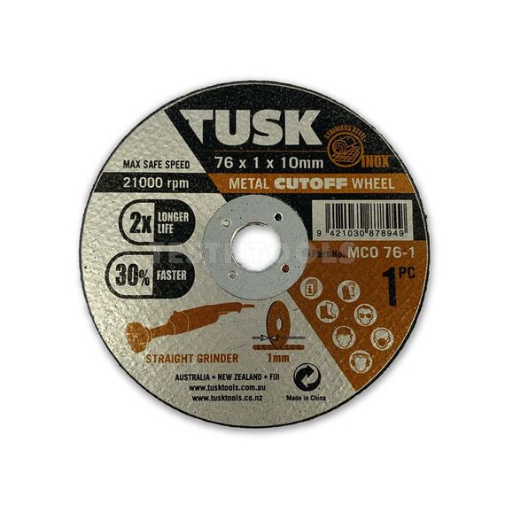 TUSK METAL CUT OFF WHEEL 76MM 10 PIECE MCO76