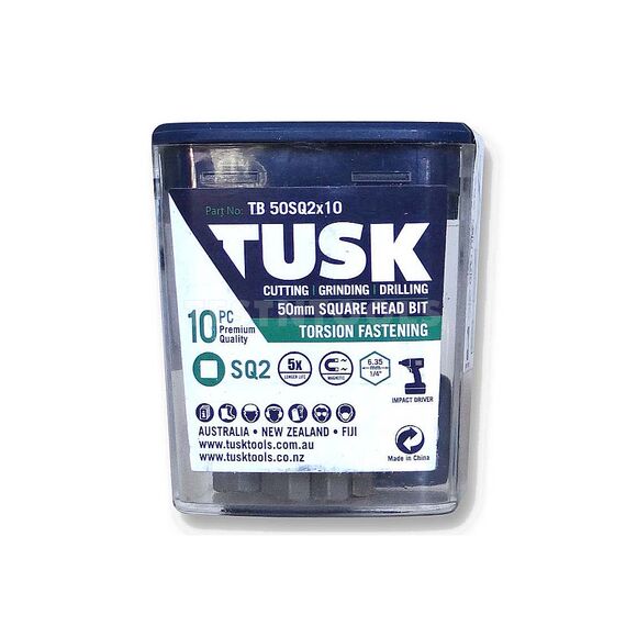TUSK TORSION BIT 50MM X SQ2 10 PIECE TB50SQ2X10
