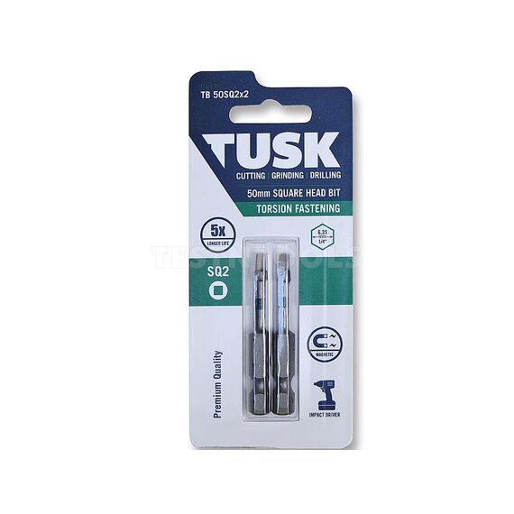TUSK TORSION BIT 50MM X SQ2 2 PIECETB50SQ2X2