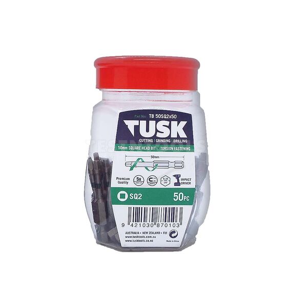 TUSK TORSION BIT 50MM X SQ2 50 PIECE TB50SQ2X50