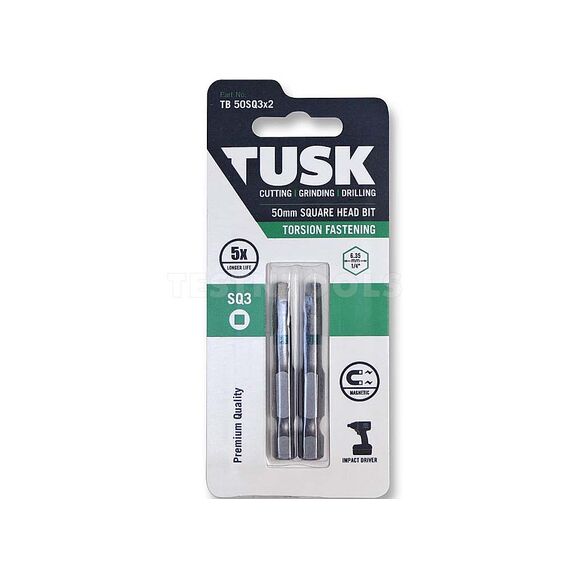 TUSK TORSION BIT 50MM X SQ3 2 PIECETB50SQ3X2