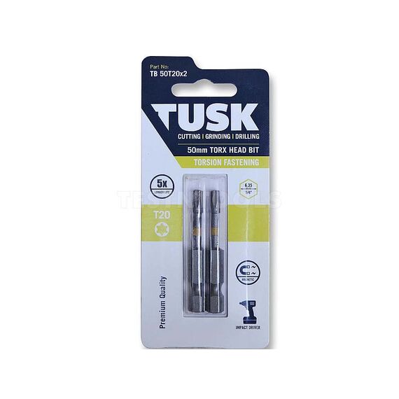 TUSK TORSION BIT 50MM X TORX20 2 PIECE TB50T20X2