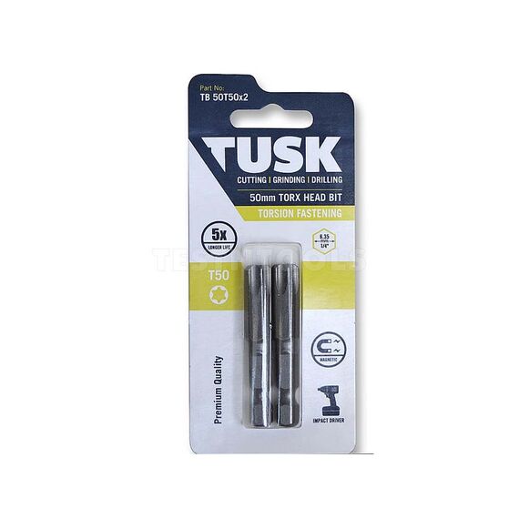 TUSK TORSION BIT 50MM X TORX50 2 PIECE TB50T50X2