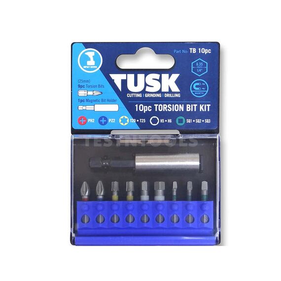 TUSK TORSION BIT SET 25MM 10 PIECE TB10PC