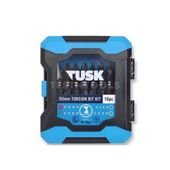 TUSK TORSION BIT SET BLACK SERIOUS 50MM 16 PIECE TB16PC