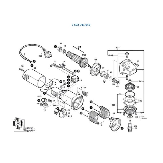 BOSCH PWS1000 SPARE PART NUMBER 4 - ON OFF SWITCH