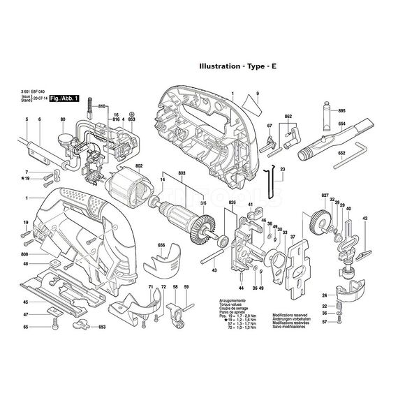 BOSCH GST75BE SPARE PART NUMBER 5 POWER SUPPLY CORD 1604460391