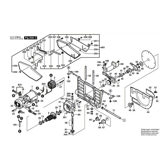 BOSCH GTS10 SPARE PART NUMBER 2 - FIELD COIL 230V 1609203K86