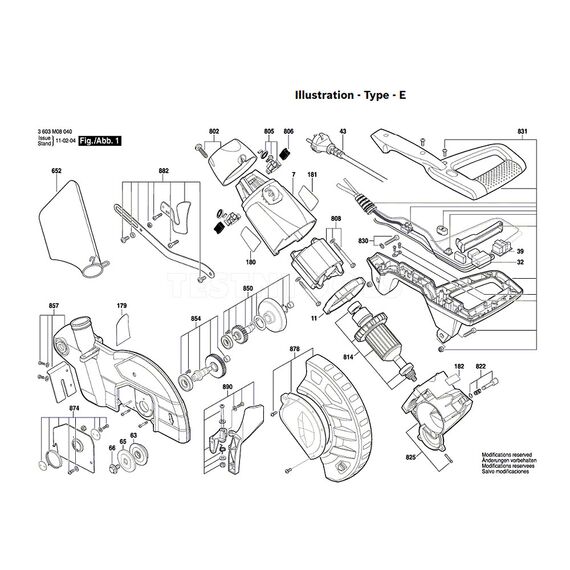 BOSCH PCM1800SD SPARE PART NUMBER 831 - HANDLE 1619PA1364
