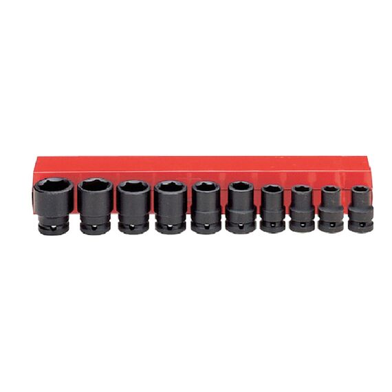 AMPRO AIR IMPACT SOCKET SET 1/2" DRIVE 10MM - 22MM 6PT 10 PIECE SOCS-A5605