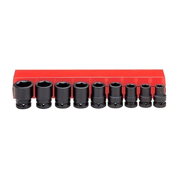 AMPRO AIR IMPACT SOCKET SET 1/2" DRIVE 3/8" - 7/8" 6PT 9 PIECE SOCS-A5610