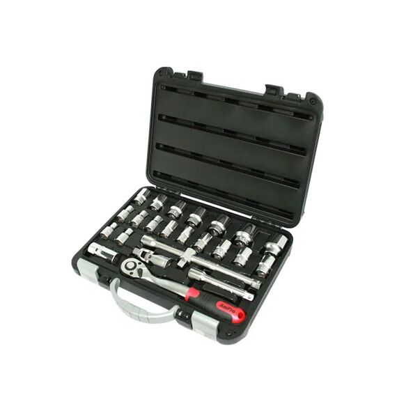 AMPRO SOCKET SET 1/2" DRIVE 10MM - 32MM 6PT 24 PIECE SOCS-T46170