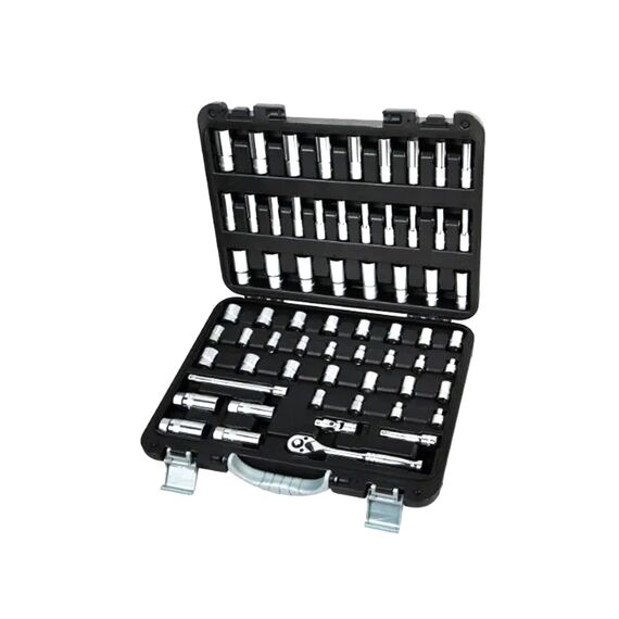 AMPRO SOCKET SET 3/8" 1/4" DRIVE METRIC/SAE 64 PIECE  SOCS-T46165