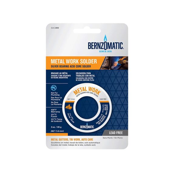BROMIC METAL WORK SOLDER ACID CORE 85G (3OZ) 1.6MM GASA-BSAC300