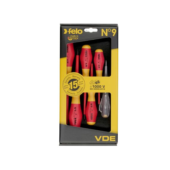 FELO 913 SCREWDRIVER SET VDE 6 PACK VDE INSULATED SCR-S913S6