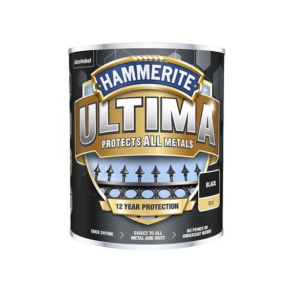 HAMMERITE ULTIMA METAL MATT BLACK 750ML PAIUM-075B