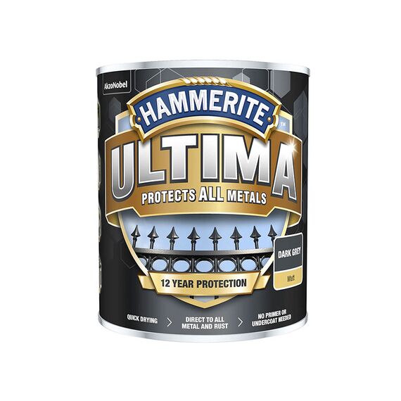 HAMMERITE ULTIMA METAL MATT DARK GREY 750ML PAIUM-075GD