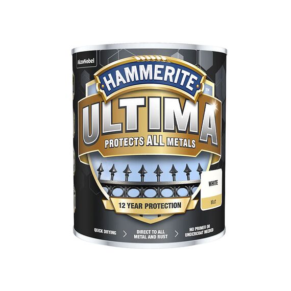 HAMMERITE ULTIMA METAL MATT WHITE 750ML PAIUM-075W
