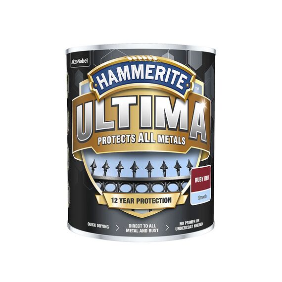 HAMMERITE ULTIMA METAL SMOOTH RUBY RED 750ML PAIUS-075R