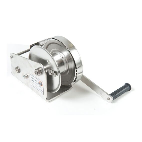 PACIFIC BRAKED HAND WINCH 410KG BHW183 STAINLESS STEEL