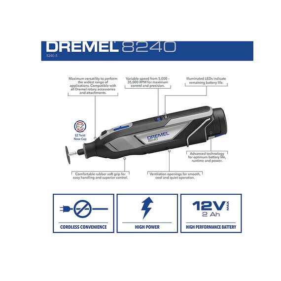 DREMEL 8240 12V ROTARY TOOL KIT 8240-5 12V F0138240NA