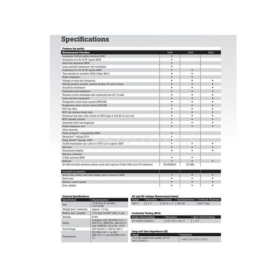 FLUKE 1664FC MULTIFUNCTION INSTALLATION TESTER, 5 FLUKE 1664FC MULTIFUNCTION INSTALLATION TESTER